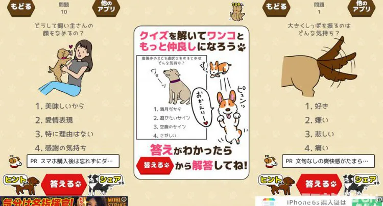 いぬのきもちクイズ -いぬの仕草やいぬの行動の謎が解ける!