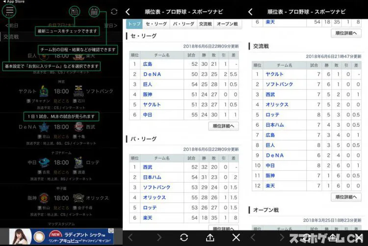 スポナビ プロ野球速報