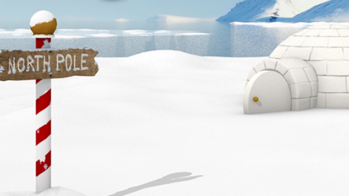 North Pole 氷の上のカチコチハウス